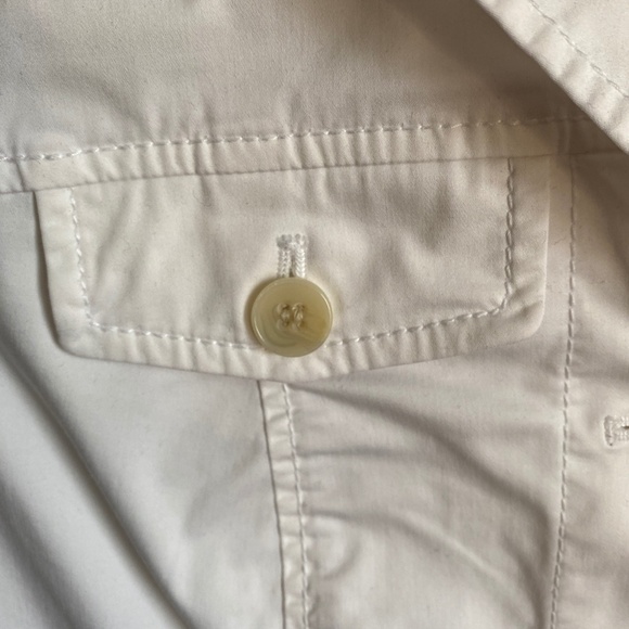 Club Monaco Women's White Front Button Cropped Light Cotton Jacket Size 6 - Picture 3 of 13
